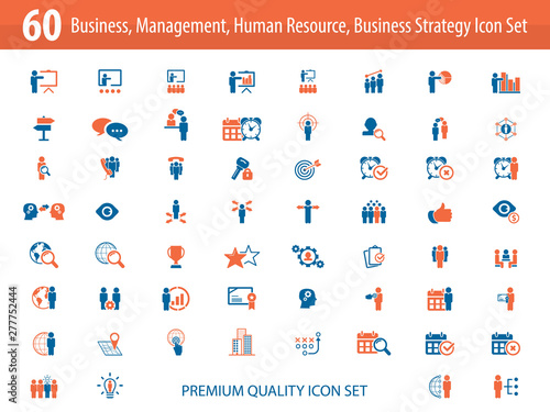 Universal business management and human resources icon set. Universal icons for web and mobile. Vector