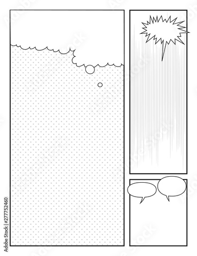 manga style page design Comics pop art style blank layout