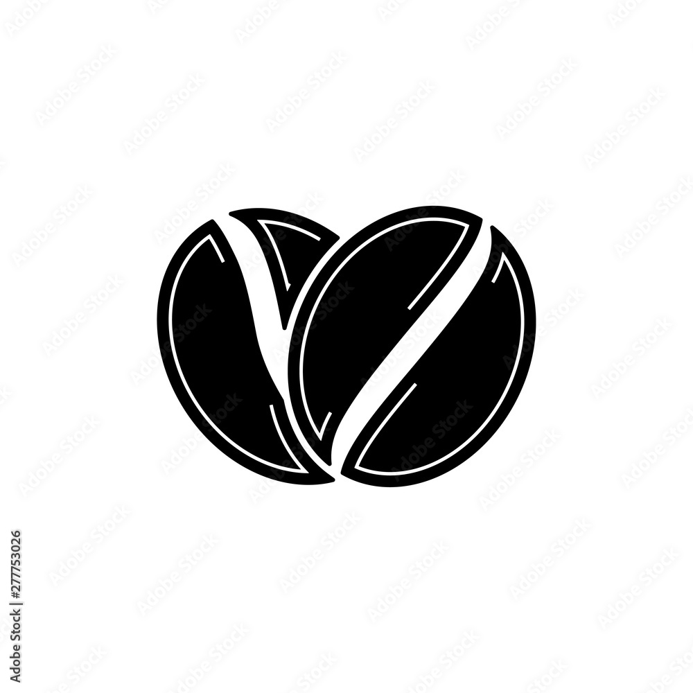 Coffee Bean Icon Logo Vector Illustration - Vector Coffee Bean Icon Logo Vector Illustration - Vector