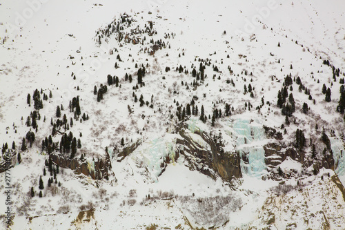 Mer de Glace valley under Mont Blanc massif in French Alsp
