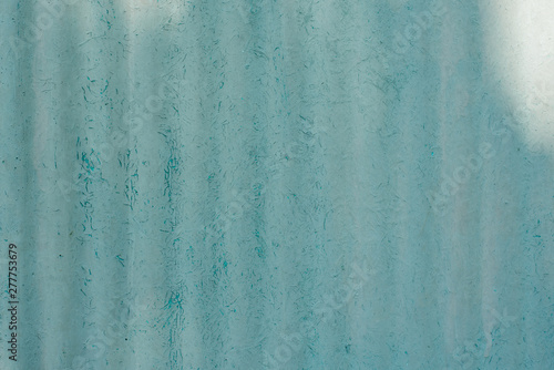Corrugated background blue or mint  turquoise. Copy space