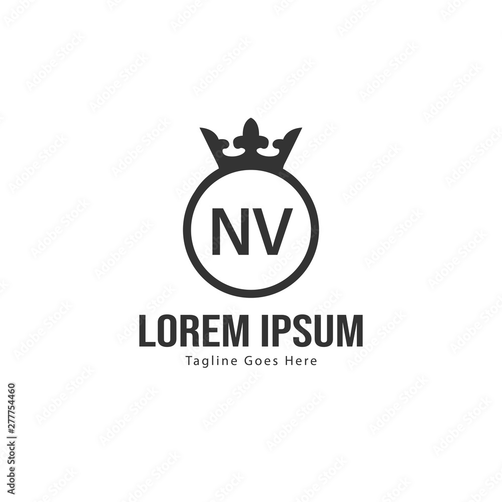 Initial NV logo template with modern frame. Minimalist NV letter logo vector illustration Initial NV logo template with modern frame. Minimalist NV letter logo vector illustration