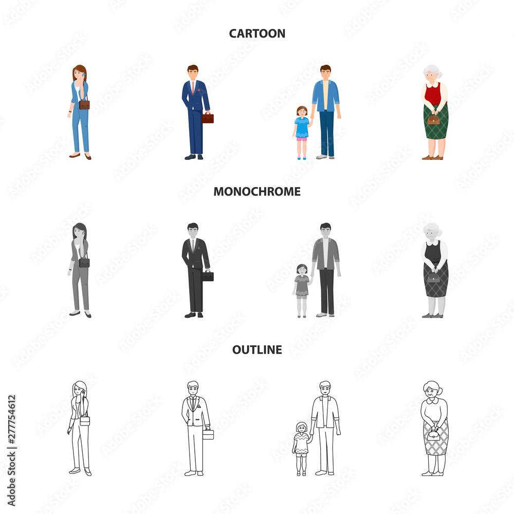 Vector design of character and avatar icon. Collection of character and portrait vector icon for stock. Vector design of character and avatar icon. Collection of character and portrait vector icon for stock.