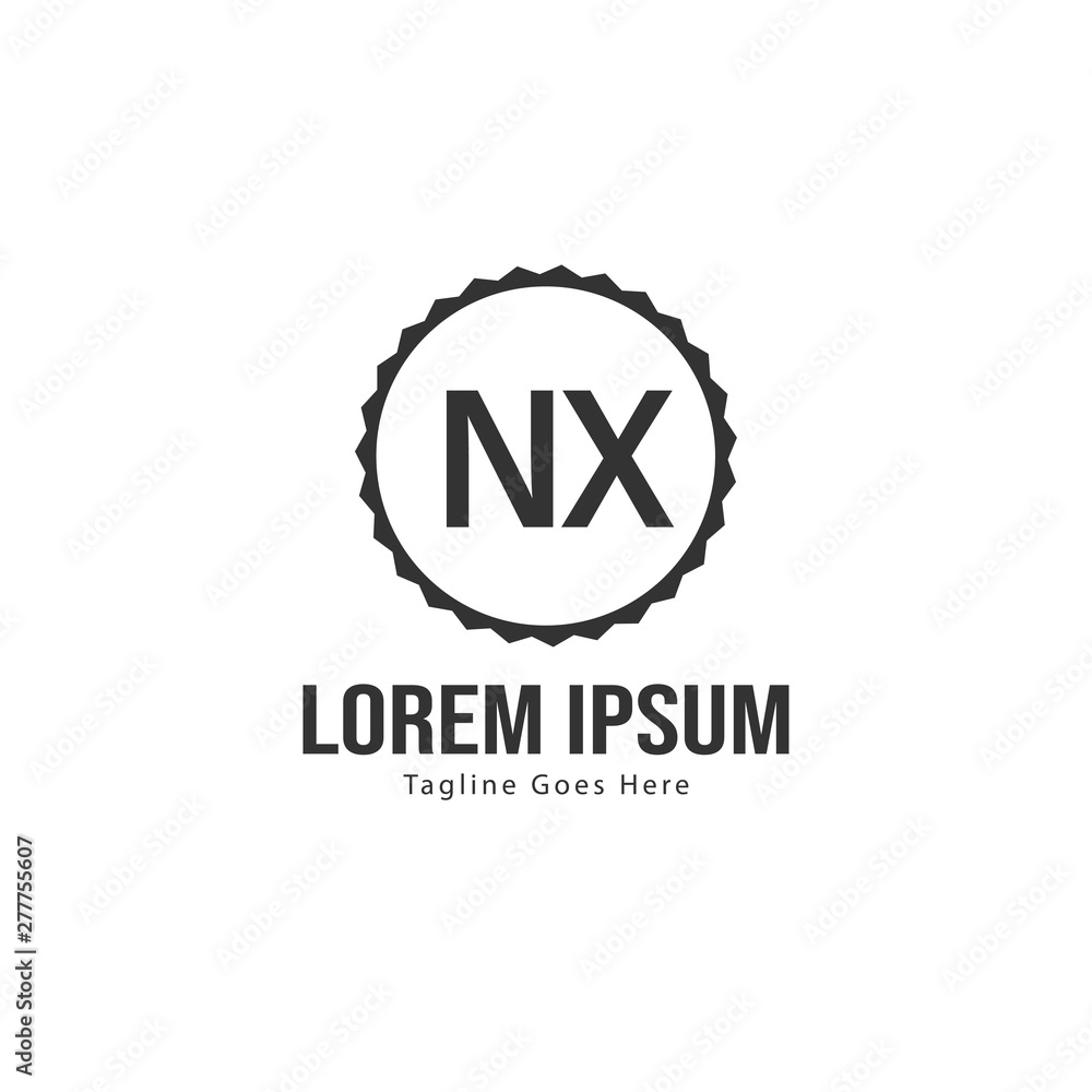 Initial NX logo template with modern frame. Minimalist NX letter logo vector illustration Initial NX logo template with modern frame. Minimalist NX letter logo vector illustration