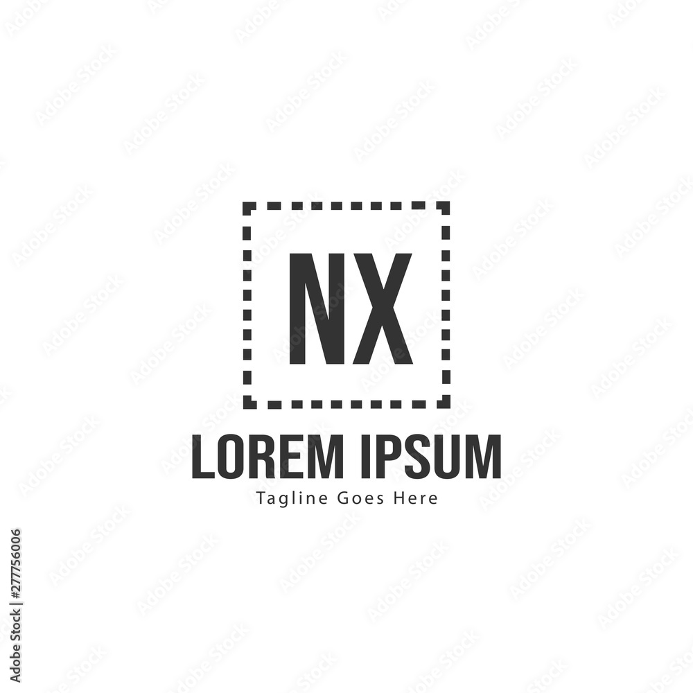 Initial NX logo template with modern frame. Minimalist NX letter logo vector illustration Initial NX logo template with modern frame. Minimalist NX letter logo vector illustration