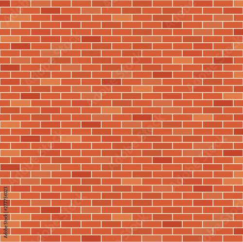 Red brick wall seamless texture. Realistic decorative background.