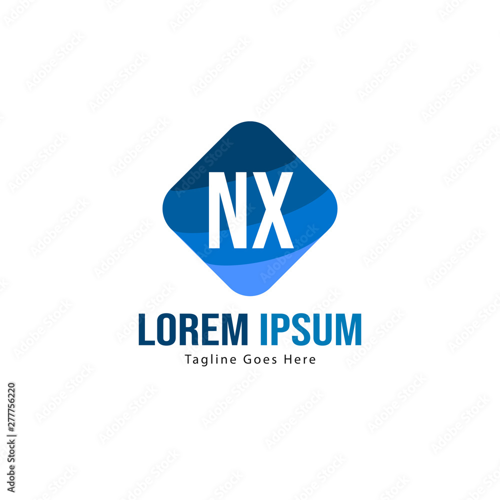 Initial NX logo template with modern frame. Minimalist NX letter logo vector illustration Initial NX logo template with modern frame. Minimalist NX letter logo vector illustration
