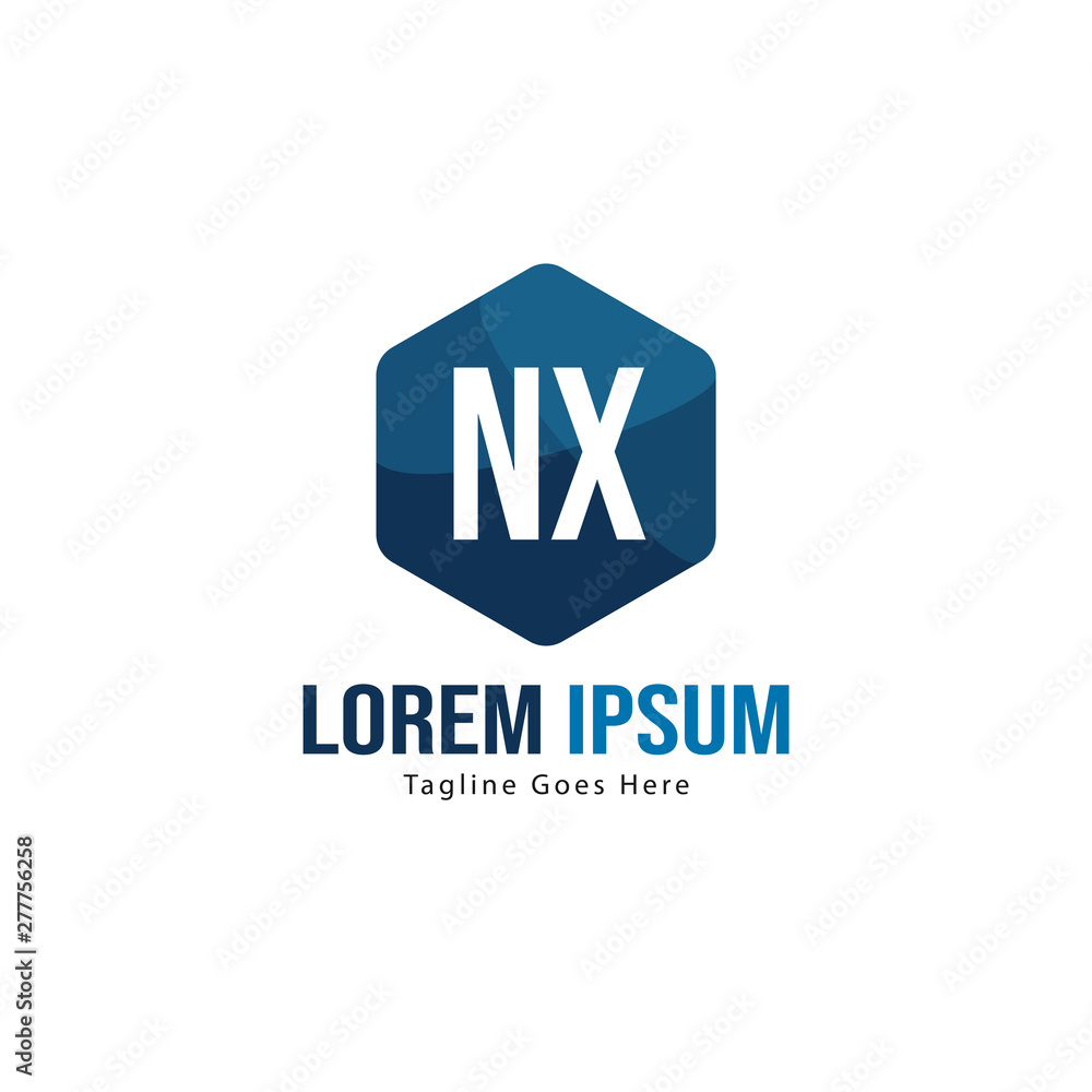 Initial NX logo template with modern frame. Minimalist NX letter logo vector illustration Initial NX logo template with modern frame. Minimalist NX letter logo vector illustration
