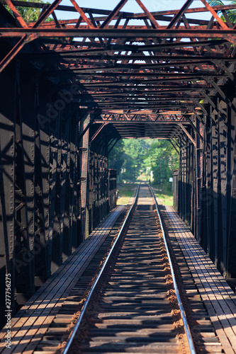 Old black railway bridge in Sri Lanka © Dymov