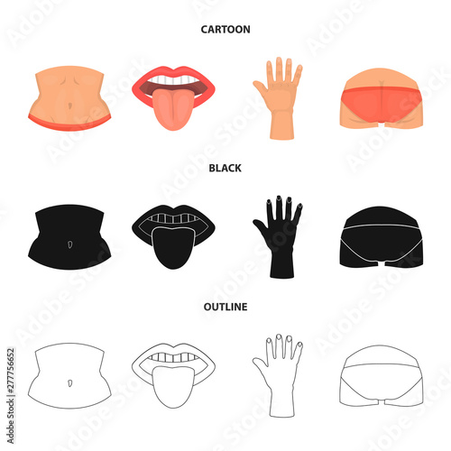 Isolated object of body and part logo. Collection of body and anatomy stock symbol for web.