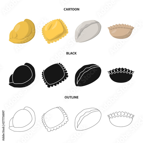 Vector design of products and cooking icon. Collection of products and appetizer vector icon for stock.