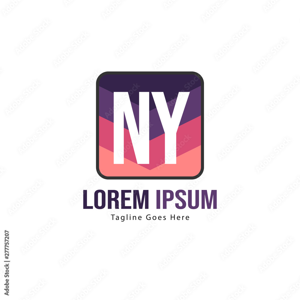 Initial NY logo template with modern frame. Minimalist NY letter logo vector illustration Initial NY logo template with modern frame. Minimalist NY letter logo vector illustration