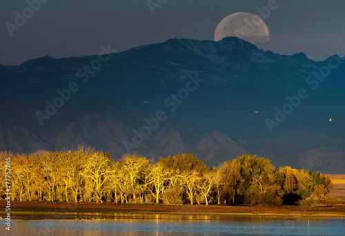 Moon over Barr Lake Colorado