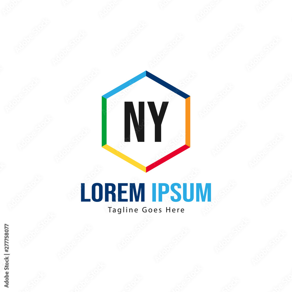 Initial NY logo template with modern frame. Minimalist NY letter logo vector illustration Initial NY logo template with modern frame. Minimalist NY letter logo vector illustration