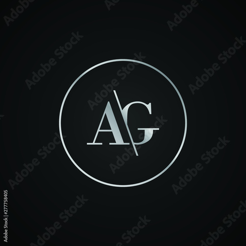 Free Download AG initial letter elegant Logo template vector creative business wedding invitation black and silver color based - GFXLoad