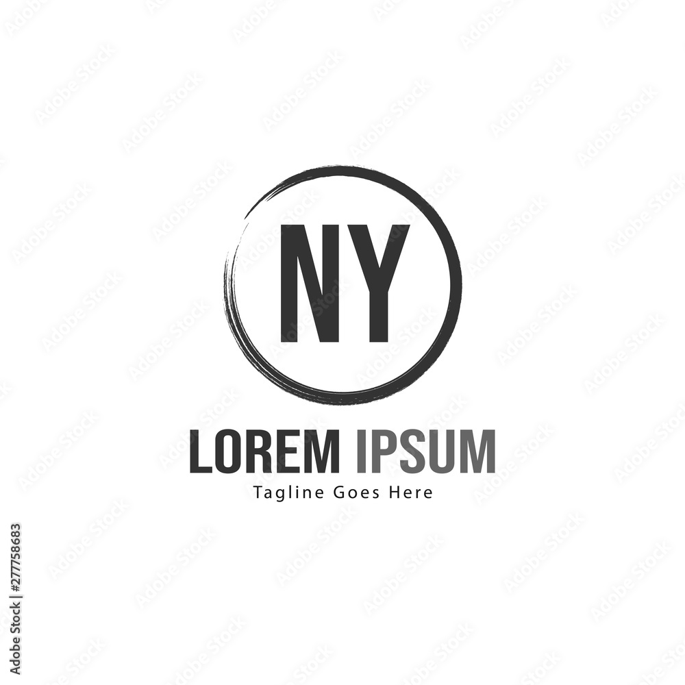 Initial NY logo template with modern frame. Minimalist NY letter logo vector illustration Initial NY logo template with modern frame. Minimalist NY letter logo vector illustration
