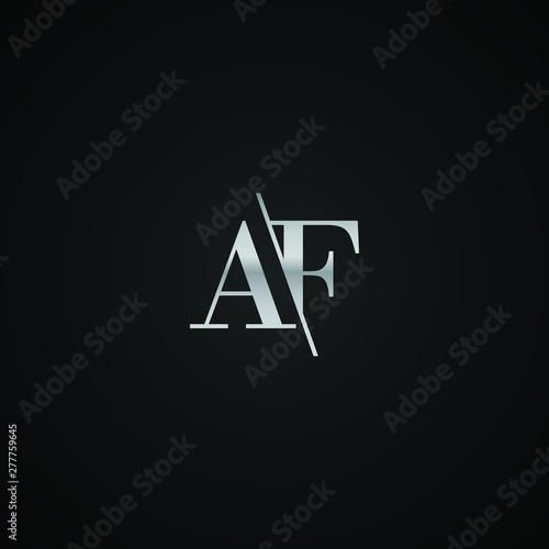 AF initial letter elegant Logo template vector creative business wedding invitation black and silver color based