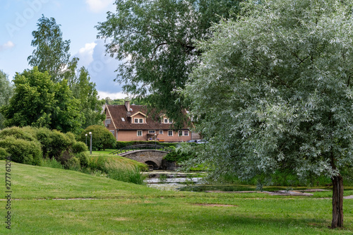 Landscape with a country house. photo