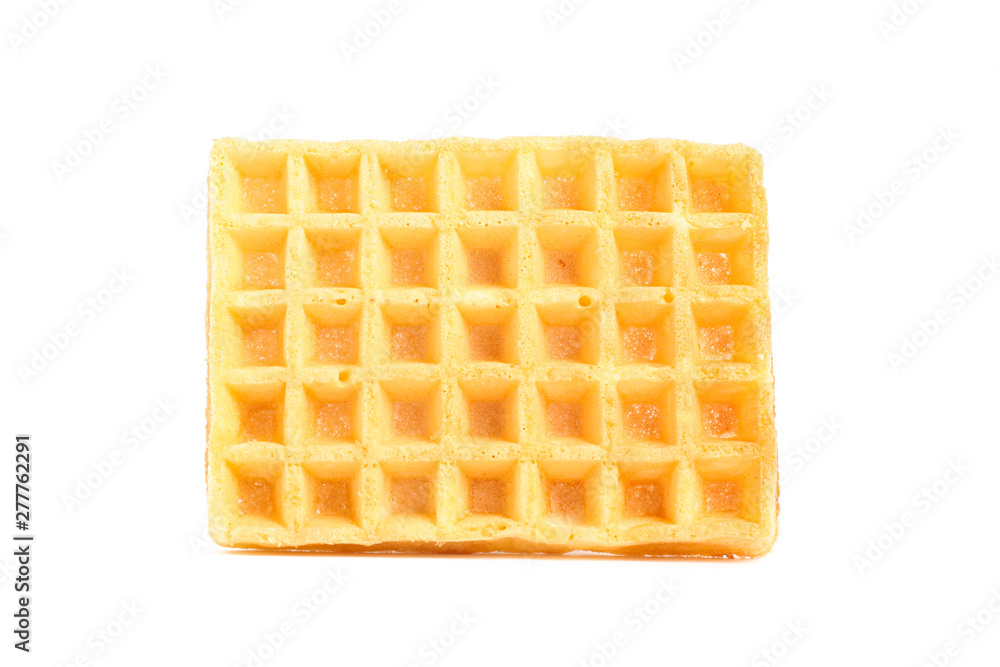 Sweet Belgian waffle isolated on white background Sweet Belgian waffle isolated on white background