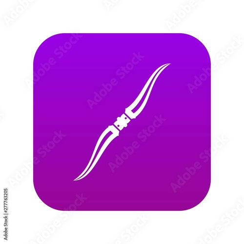 Throwing ninja knife icon digital purple for any design isolated on white vector illustration