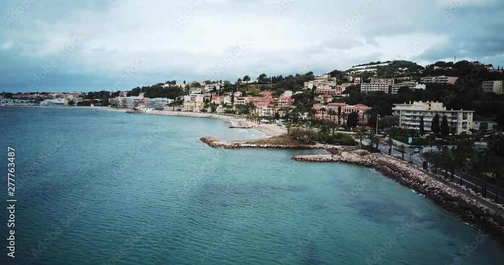 Bandol, France, Aerial view of Sanary Sur Mer and Baie de Bandol - French Riviera. Bandol, France, Aerial view of Sanary Sur Mer and Baie de Bandol - French Riviera.