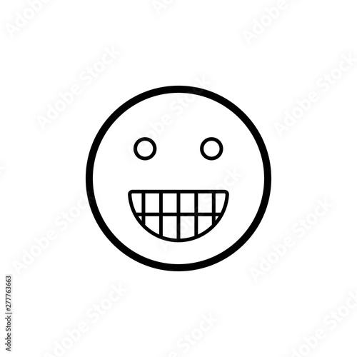 Smile / Laugh Emoticon Icon Vector - Vector