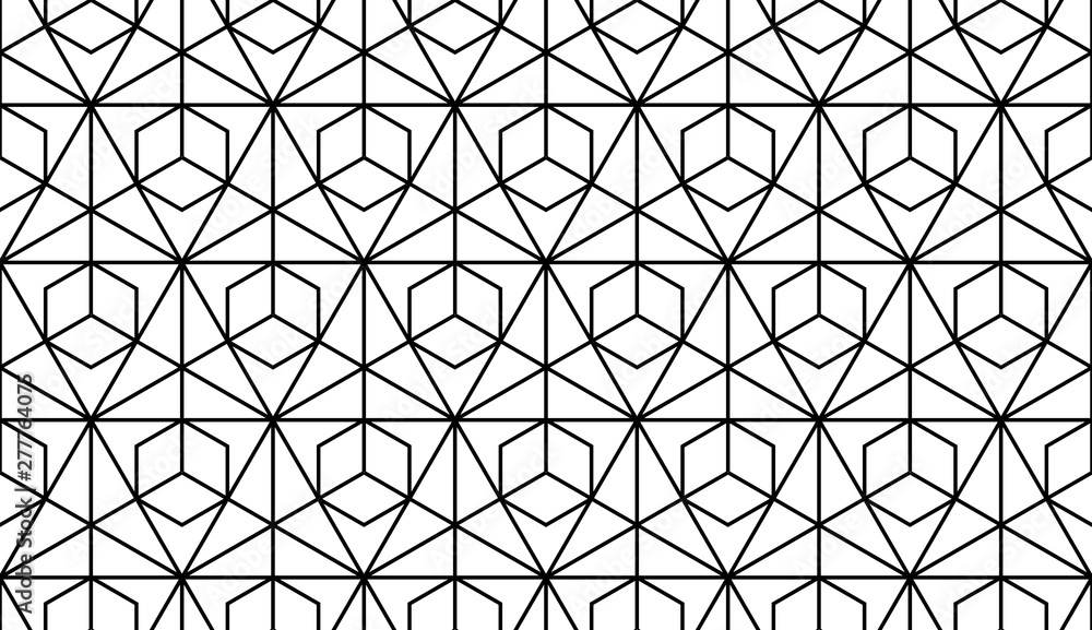 Fototapeta premium The geometric pattern with lines. Seamless vector background. Black and grey texture. Graphic modern pattern. Simple lattice graphic design