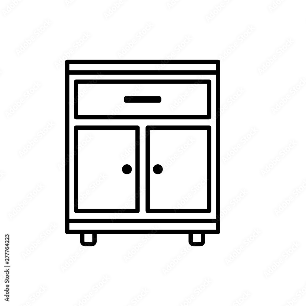 Wardrobe icon or logo in modern style vector Wardrobe icon or logo in modern style vector