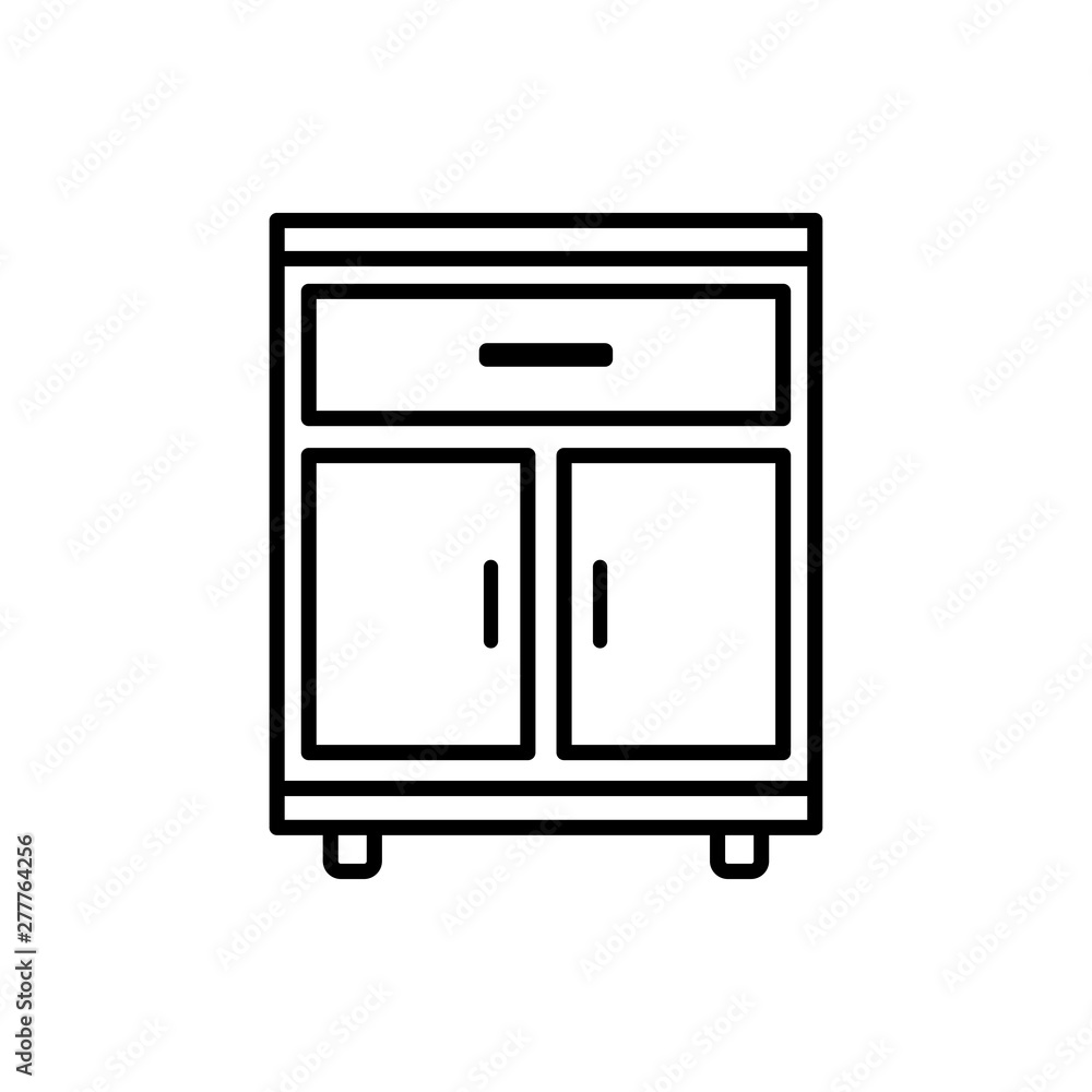 Wardrobe icon or logo in modern style vector Wardrobe icon or logo in modern style vector