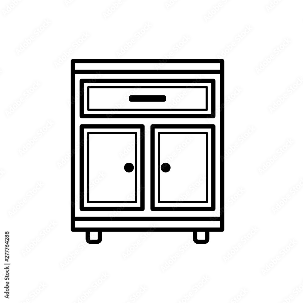 Wardrobe icon or logo in modern style vector Wardrobe icon or logo in modern style vector