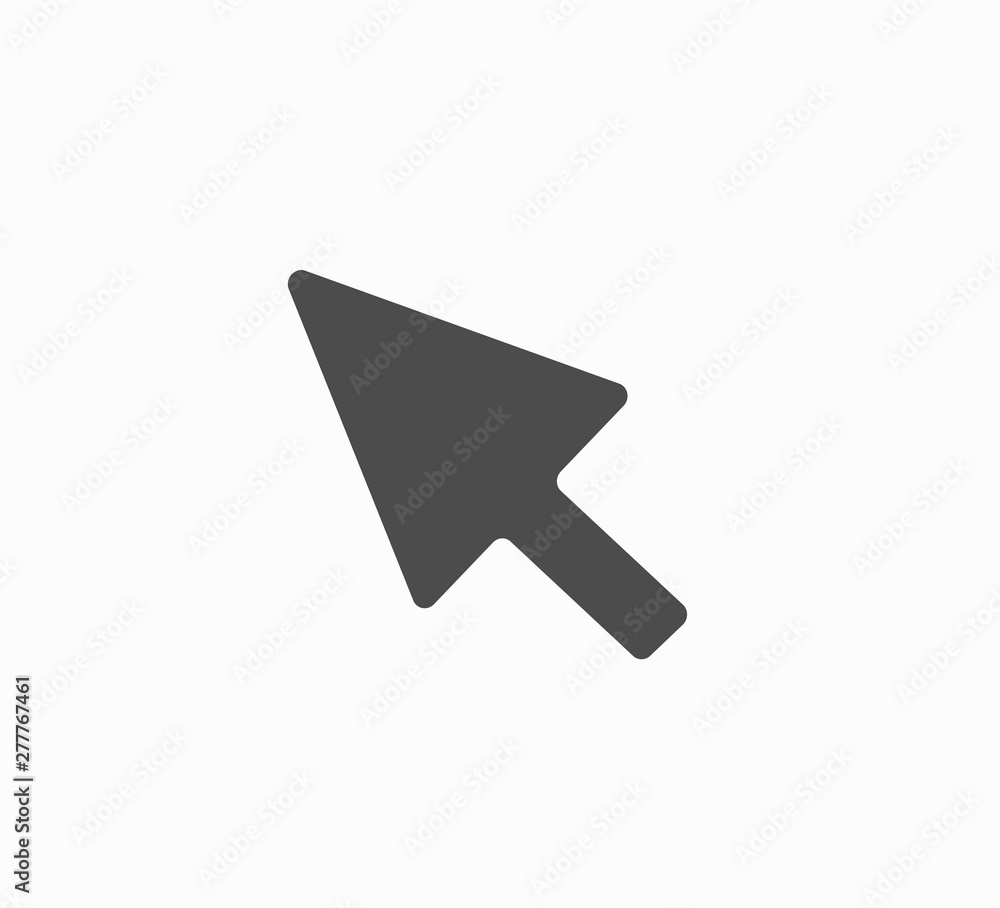 Gray flat vector arrow - pointer. Left arrow icon - icon for web site, smartphone Gray flat vector arrow - pointer. Left arrow icon - icon for web site, smartphone