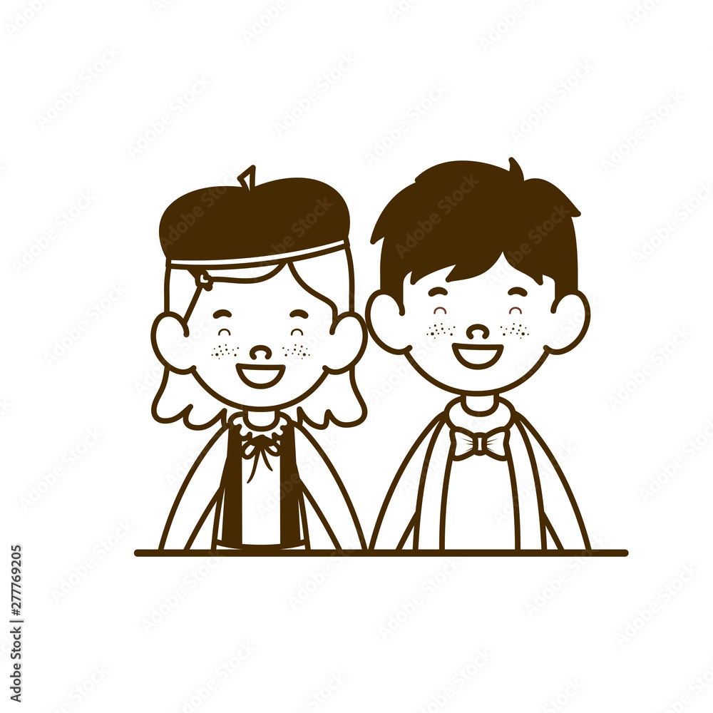 silhouette of couple of students smiling on white background silhouette of couple of students smiling on white background