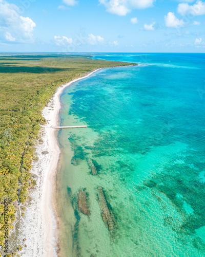 Beautiful aerial view of Cozumel Island in the Mexican Caribbean