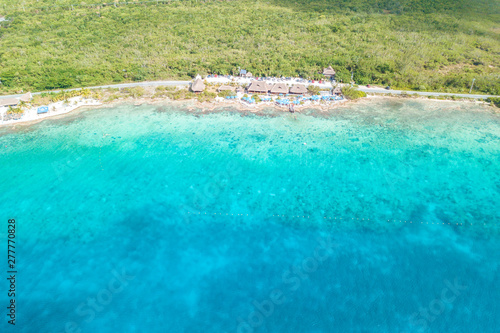 Beautiful aerial view of Cozumel Island in the Mexican Caribbean
