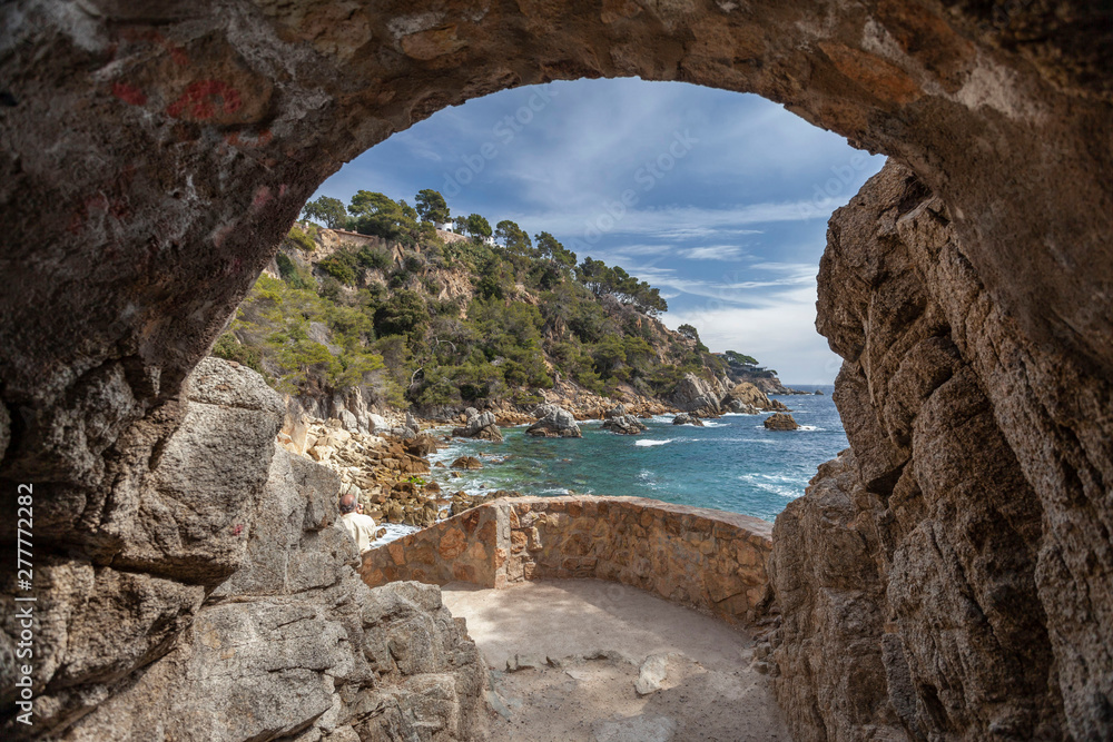 Ταπετσαρία Footpath, Cami de Ronda in Lloret de Mar, Costa Brava,Catalonia, Spain