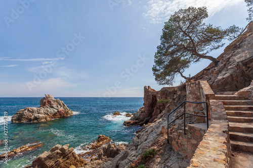 Footpath, Cami de Ronda in Lloret de Mar, Costa Brava,Catalonia, Spain.