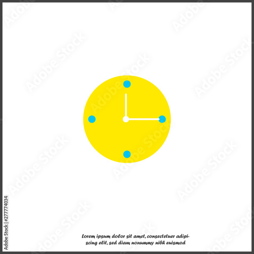 Vector clock icon. The symbol of time on white isolated background. Layers grouped for easy editing illustration. For your design.