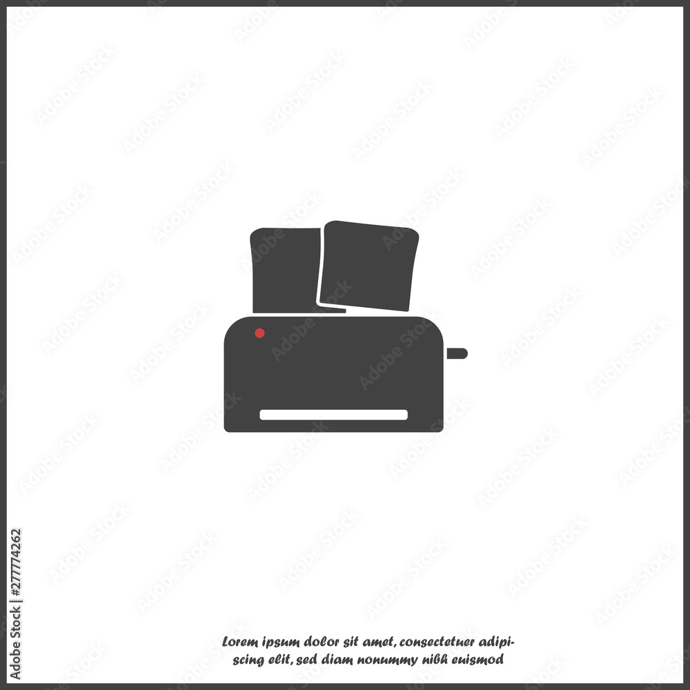 Vector toaster icon. Kitchen Appliances on white isolated background. Vector toaster icon. Kitchen Appliances on white isolated background.