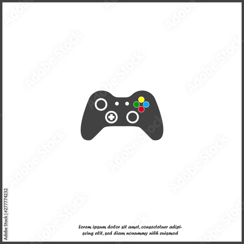 Vector gamepad icon. Game joystick for video games on white isolated background.