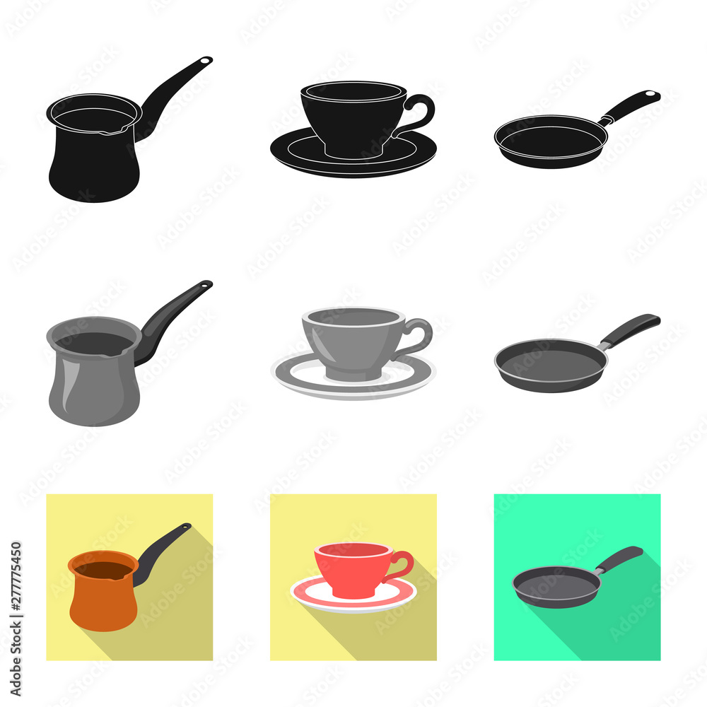 Isolated object of kitchen and cook logo. Set of kitchen and appliance stock symbol for web. Isolated object of kitchen and cook logo. Set of kitchen and appliance stock symbol for web.