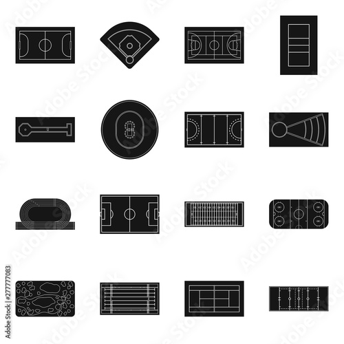 Vector illustration of strategy and bullring logo. Set of strategy and arena stock symbol for web.