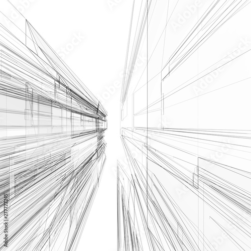 Abstract architecture background 3d rendering