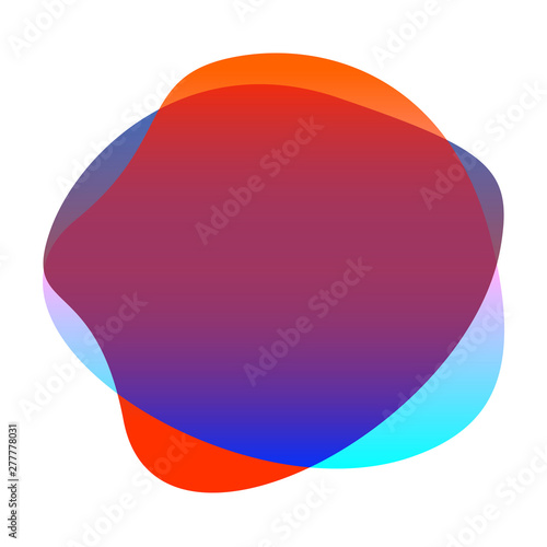 red blue gradient colors blob shape for background, blob flat geometric simple, liquid stain brush flat blob for label ad copy space, fluid spot template graphic, simple banner colored gradient wave