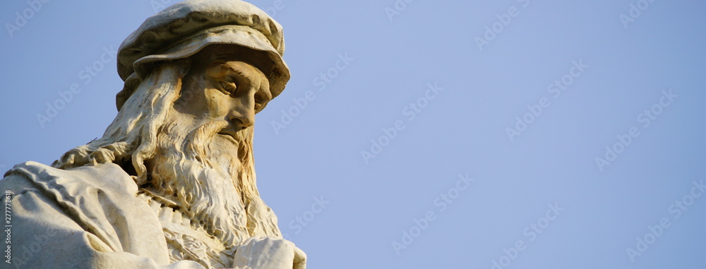 Εκτύπωση καμβά Head of the Leonardo da Vinci statue in Milan