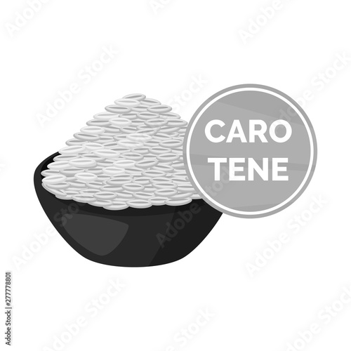 Isolated object of rice and food logo. Set of rice and agriculture stock vector illustration.