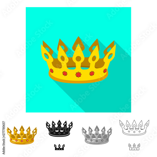 Vector design of medieval and nobility sign. Set of medieval and monarchy vector icon for stock.