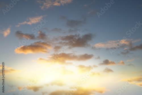Fototapeta Naklejka Na Ścianę i Meble -  Sunlit clouds in sky