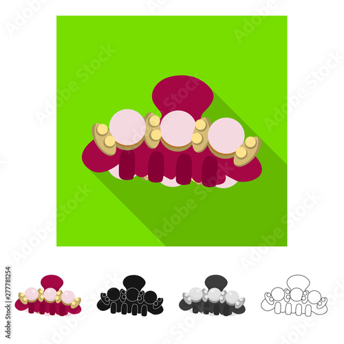 Vector design of hairpins and decoration sign. Collection of hairpins and salon vector icon for stock.