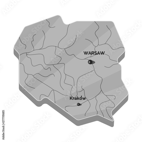 Vector design of map and polish icon. Set of map and europe vector icon for stock.