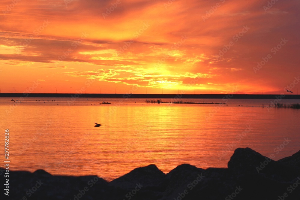 sunset over the sea